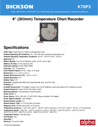 Thumbnail of document Data Sheet - KT8 8 in Temperature Chart Recorder